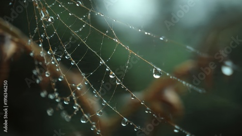 Dew Drops on Spider Web