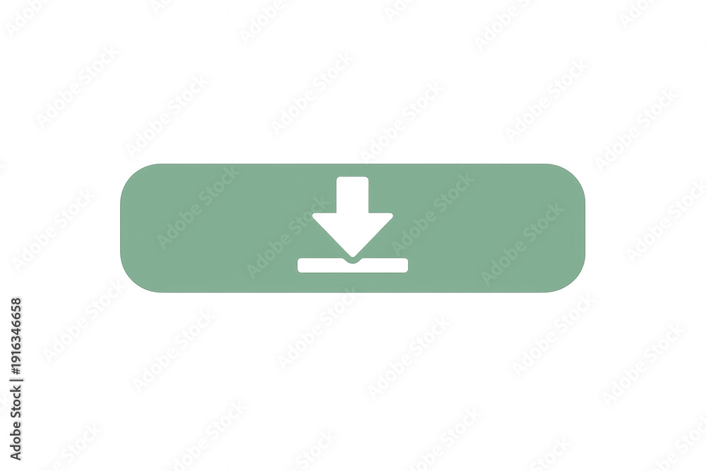 Obraz premium Green download button icon featuring a downward arrow for web ui and digital content saving