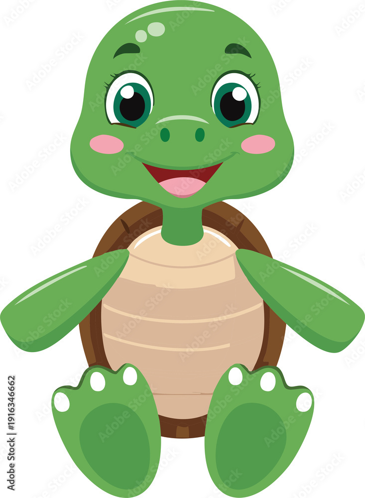 Fototapeta premium funny turtle cartoon