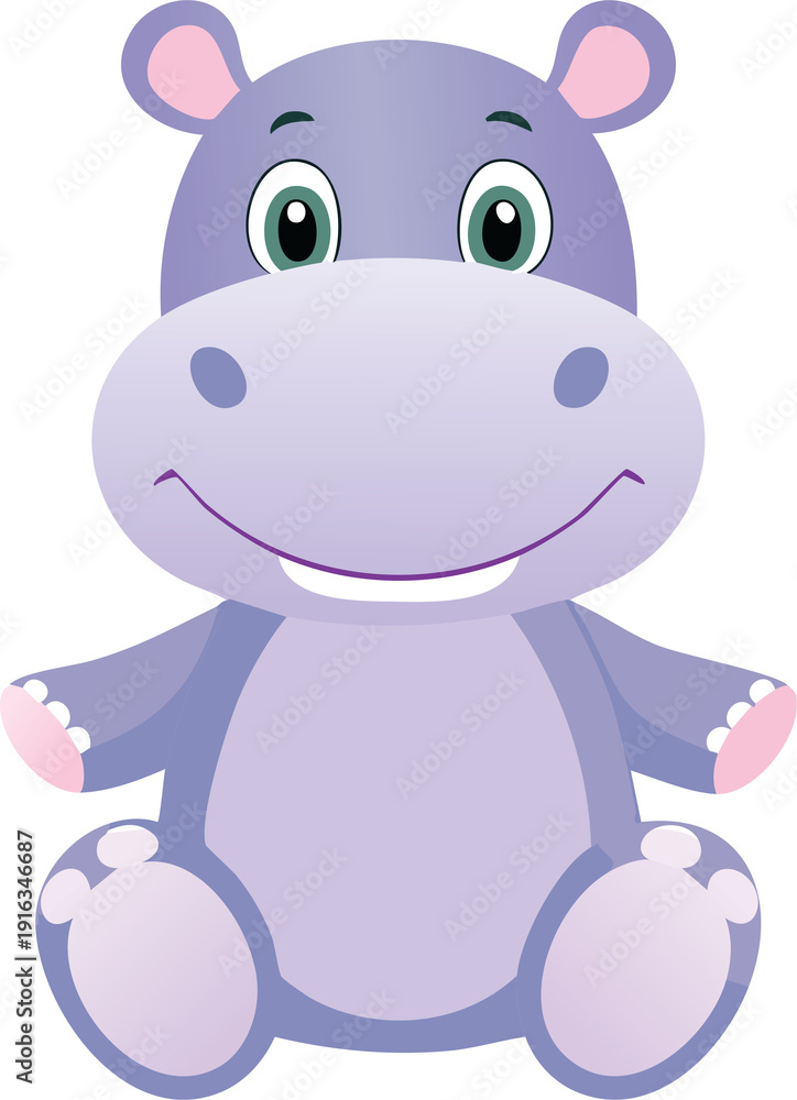 Naklejka premium Cartoon Hippo