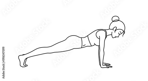 Woman in plank pose, fitness and exercise, healthy lifestyle, yoga, workout