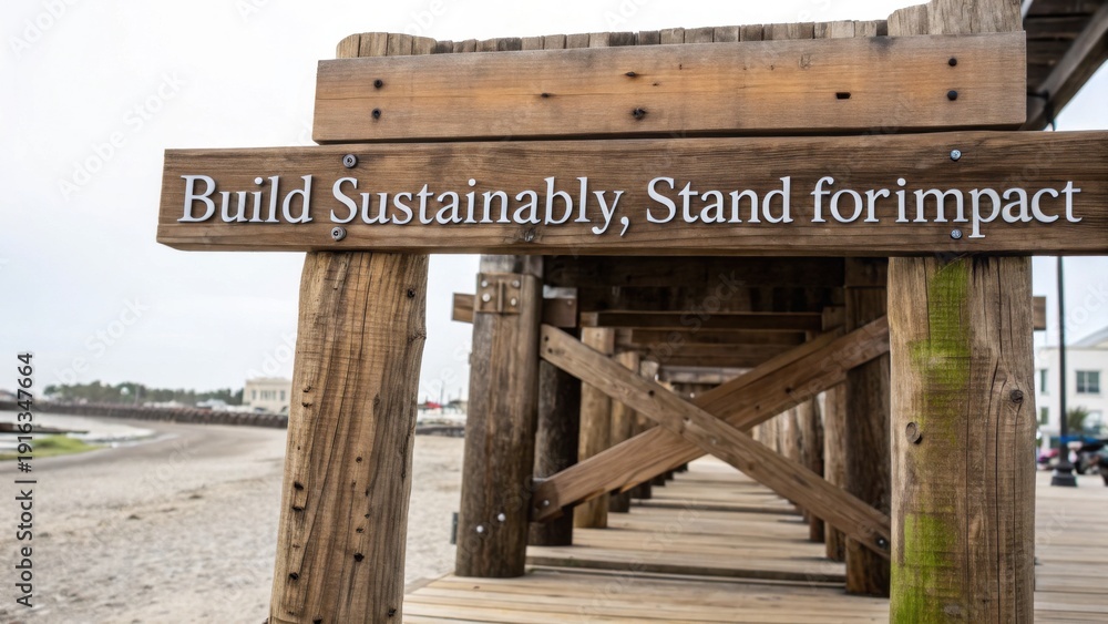 Fototapeta premium Reclaimed Wood Structure Built for Sustainability