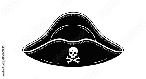 Pirate Hat with Skull and Crossbones Emblem