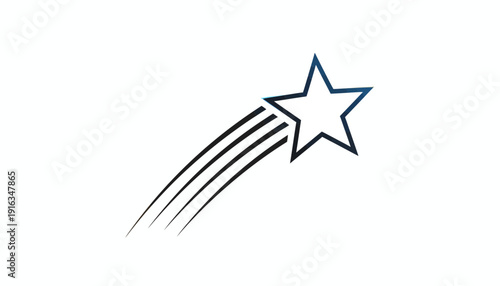 Shooting Star Icon with Streaks, Cosmic Galaxy Background, Celestial Event