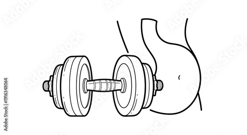 Pregnant Woman Lifting Dumbbell, Fitness and Healthy Pregnancy Concept