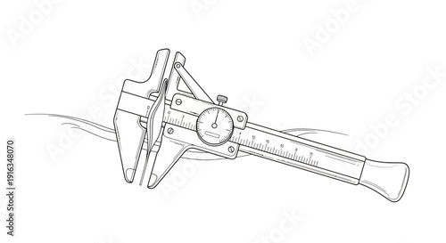 Precision Measuring Tool: Caliper with Dial Gauge for Accurate Measurements