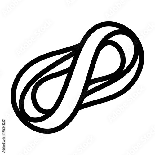 Abstract black and white infinity symbol on a white background.
