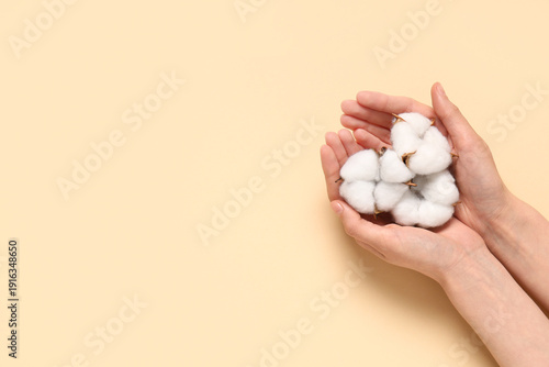 Female hands with cotton fl...