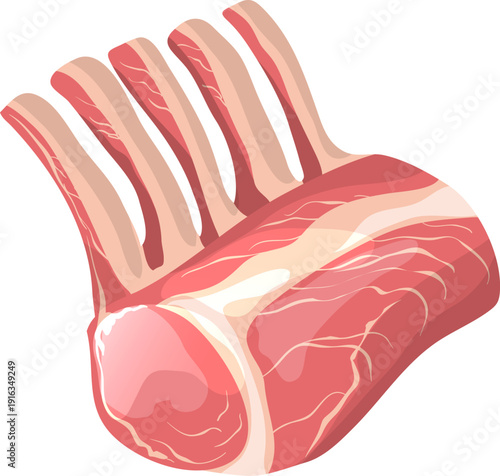 Ribs cartoon icon. Fresh butchery store product
