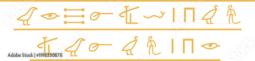 Hieroglyph text. Ancient egyptian culture color icon