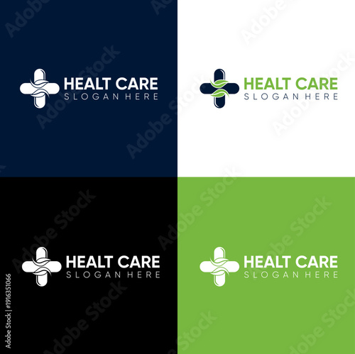 hospital logo and leaves, natural health logo
