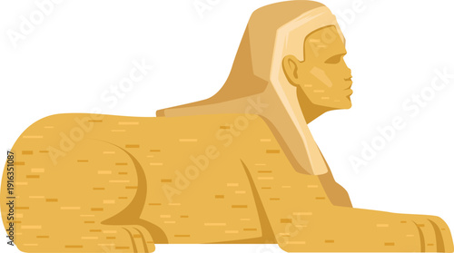 Sphinx color icon. Ancient culture. Egiptian sculpture
