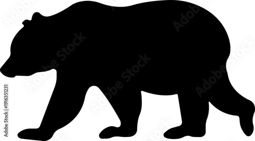 Bear icon in flat style featuring grizzly, ursus, wildlife, animal silhouette and predator synonym elements for nature design, forest logo branding and graphic use