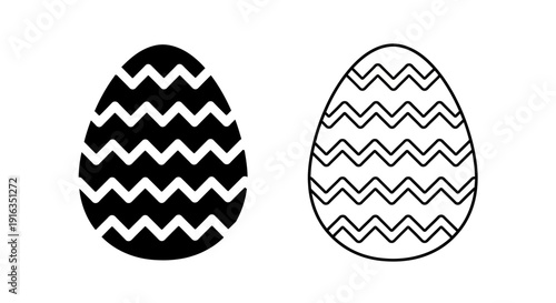 Easter eggs, zigzag patterns, easter decorations, easter art, easter design Vector