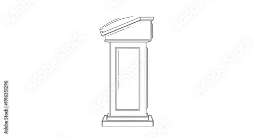 Outline drawing of a classic wooden podium for speeches and presentations