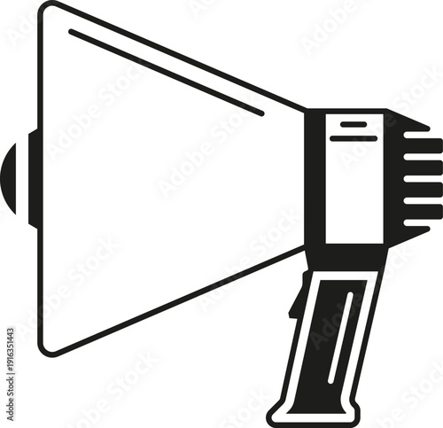 Loudspeaker black icon. Megaphone announce line symbol