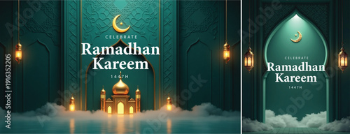 elegant islamic ramadan celebration background, Ramadhan kareem background for banner & social media template
