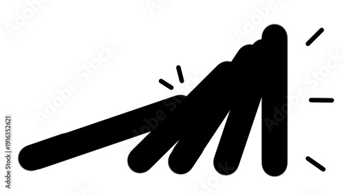 Fotografie Black domino effect silhouette icon