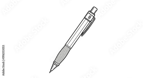 Mechanical Pencil Drawing, Sketching Tool, Writing Instrument, Office Supplies, Stationery, Isolated on White