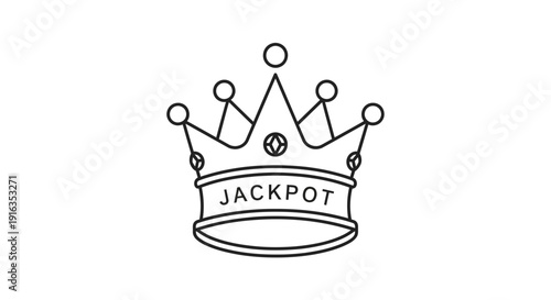 King Crown with Jackpot Text, Royal Symbol, Luxury and Winning Concept