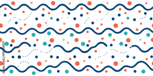 Seamless Abstract Wave and Dot Pattern – Modern Geometric Surface Background