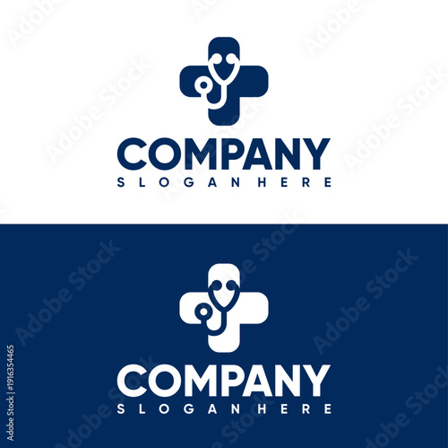 Medical logo template design, emblem, symbol or icon