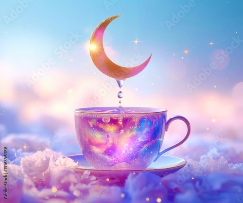 Wallpaper Mural A cup with a gold moon on top of it Torontodigital.ca