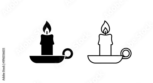 Candle in a saucer icon design elements for branding and web design Vector