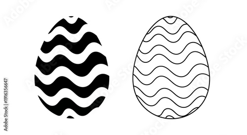 Elegant wavy line easter egg design vector illustration Vector