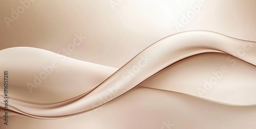 Soft Beige Fabric Texture with Flowing Folds and Light Gradient, Elegant Abstract Background