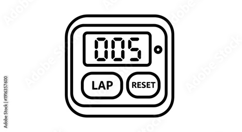 Digital Stopwatch Timer with Lap and Reset Buttons, Countdown Clock Icon
