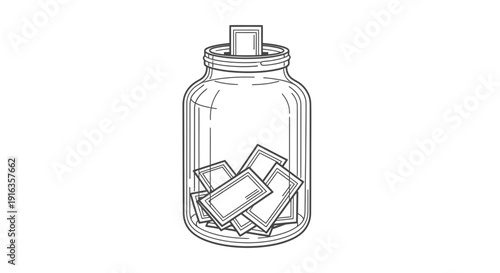 Donation Jar Filled with Money Bills, Charity Collection Concept