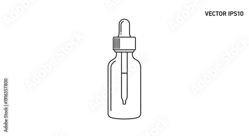 Dropper Bottle Icon, Essential Oil Container, Serum Packaging, Cosmetic Liquid Dispenser