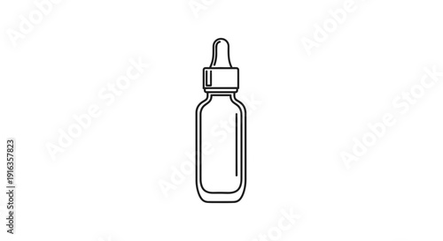 Dropper Bottle Outline Icon - Essential Oil, Serum, or Medicine Container