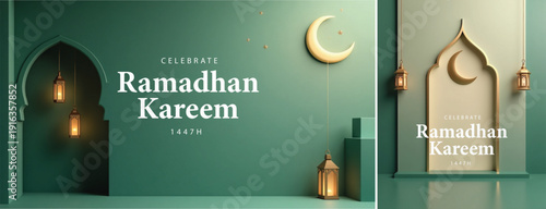 elegant islamic ramadan celebration background, Ramadhan kareem background for banner & social media template
