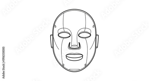 Cosmetic Face Mask Line Art Icon - Beauty and Skincare Vector
