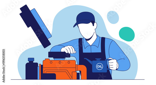 Industrial Worker Operating Machine in Factory.