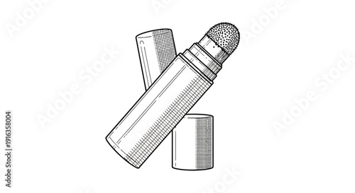 Cosmetic Applicator with Sponge Tip and Cap, Sketch Style