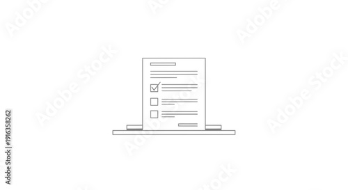 Checklist with Completed Task, To-Do List, Survey, or Form on White Background
