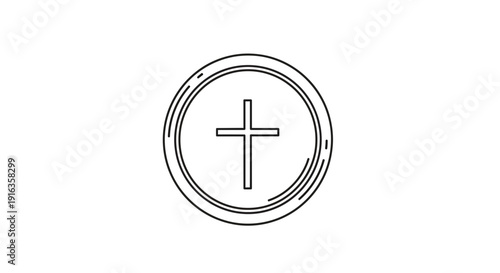 Christian Communion Wafer with Cross Symbol