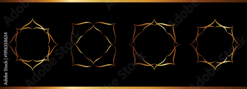 Frame, gold, and golden label with a luxury cover and border for rococo, oval, and antique baroque ornament. Vintage yet simple boarder on a square invitation