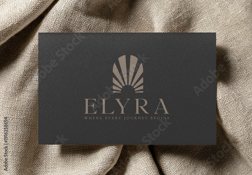 Elegant Business Card Mockup On Fabric PSD