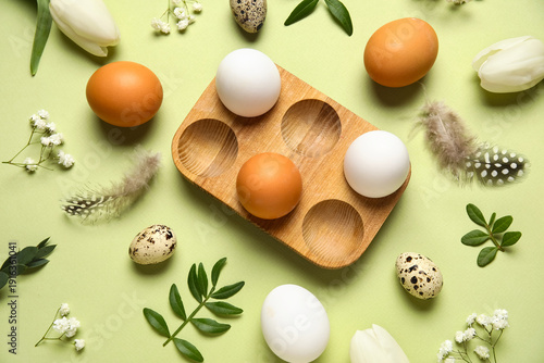 Composition with egg holder...