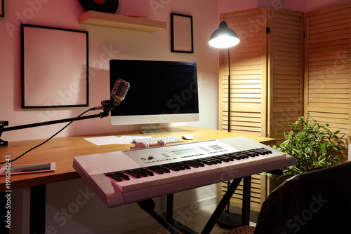 Interior of dark recording ...