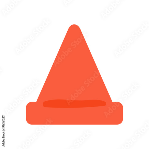 赤色のカラーコーン　イラスト