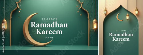 elegant islamic ramadan celebration background, Ramadhan kareem background for banner & social media template