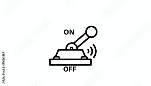 Retro Toggle Switch Lever in ON Position, Vintage Industrial Control Element