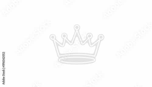 Royal Crown Icon, Symbol of Royalty, Power, and Luxury on White Background