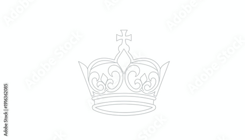 Royal Crown Outline Icon, Symbol of Monarchy, Power, and Luxury