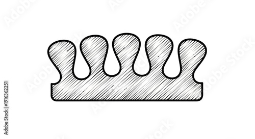 Pedicure Toe Separator Tool - Simple Line Drawing Icon